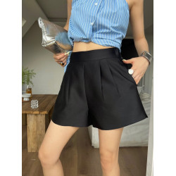 夏季新款緞面光澤感後腰松緊高腰顯瘦寬鬆短褲子百搭a字濶腿褲女