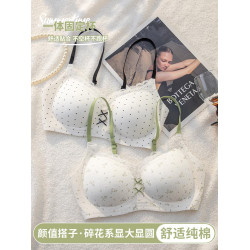 純棉內衣女小胸顯大顯圓翠花浪漫系少女調整型防下垂無鋼圈文胸罩