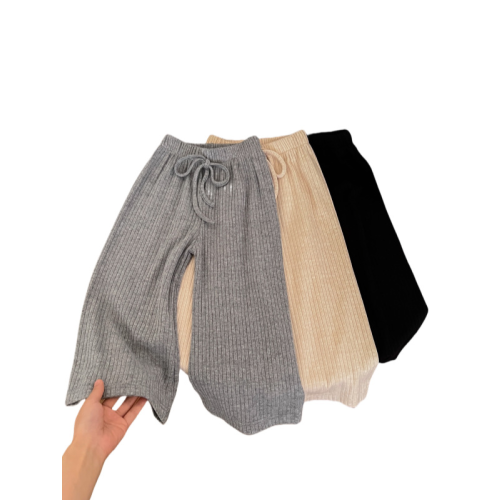 女寶寶純色百搭濶腿褲2025春秋新款兒1童秋裝褲子女3童韓版休閒褲