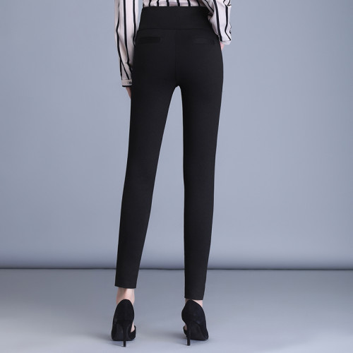 高腰春秋打底褲女小腳外穿胖mm大碼彈力緊身媽媽加絨加厚鉛筆褲子