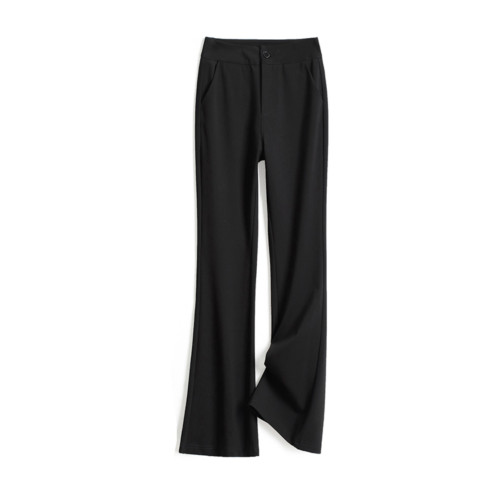 高個子加長款微喇叭西裝女褲175胖mm大碼彈力修身顯瘦垂感拖地褲