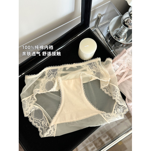 蕾絲內褲女士純棉襠女生三角褲2025新款性感純欲風不夾臀中腰短褲