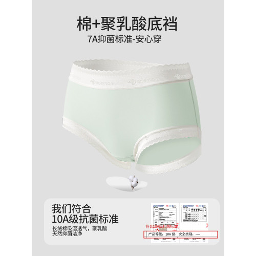 朵朵棉內褲女小藍丸子棉聚乳酸10A抗菌襠部舒適透氣女生三角短褲