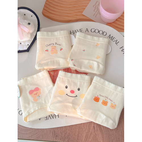 熊熊果籃~內褲女生純棉襠抗菌加長襠部a類嬰兒棉可愛卡通甜美新款