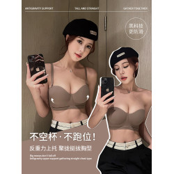 無肩帶內衣女聚攏小胸顯大防滑無痕軟支撐防下垂抹胸隱形裹胸文胸