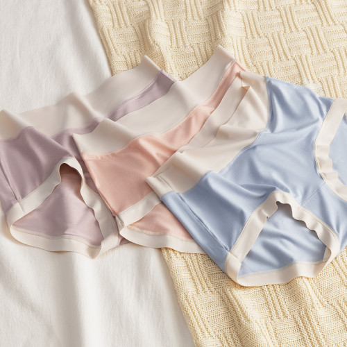 莫代爾內褲女純棉抗菌無痕中腰夏季薄款少女舒適柔軟透氣三角短褲