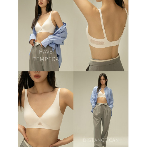 日本固定杯舒適無鋼圈無痕文胸小胸薄款一片式光面無痕內衣女胸罩