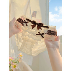 甜心糖霜~可愛女生高顔值內褲女7a級抗菌絕美蕾絲女款透氣三角褲