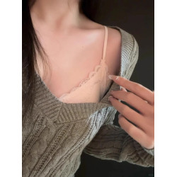 無痕內衣女小胸聚攏顯大2025新款收副乳防下垂細肩帶吊帶蕾絲文胸