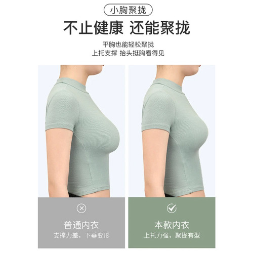 內衣女小胸聚攏顯大收副乳防下垂無鋼圈調整型薄款蕾絲女士文胸罩