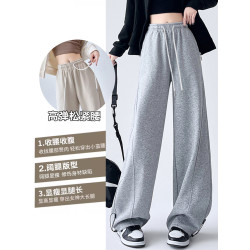 美式運動衛褲子女春秋冬季2026新高級寬鬆垂感拖地休閒香蕉濶腿褲