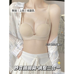 五倍聚攏 無痕內衣女小胸聚攏顯大A變C收副乳防下垂調整型文胸罩