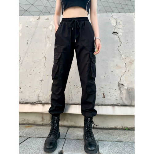 美式加絨工裝褲女2025新款高腰顯瘦束腳秋冬小個子休閒運動褲子潮