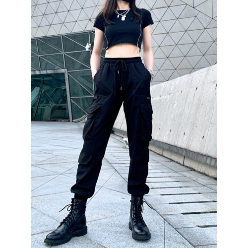 美式加絨工裝褲女2025新款高腰顯瘦束腳秋冬小個子休閒運動褲子潮