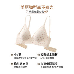 六隻兔子內衣女小胸聚攏法式三角杯文胸軟支撐收副乳無鋼圈胸罩