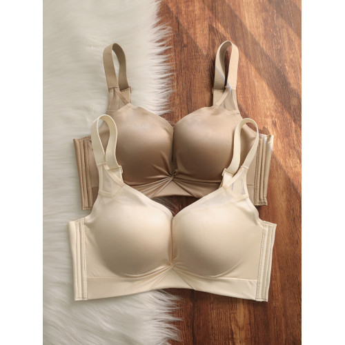 薄款無痕裸感內衣女士大胸顯小無鋼圈收副乳防下垂調整型文胸罩夏