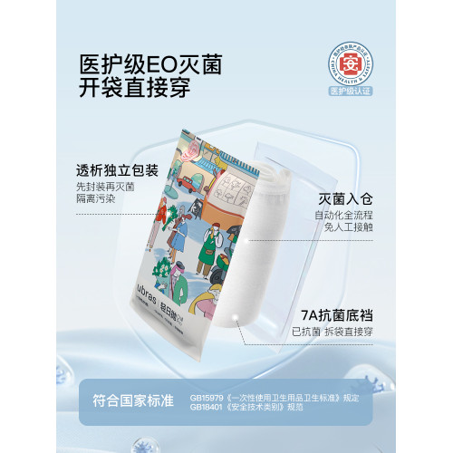 ubrasEO滅菌一次性內褲女士抗菌襠中高腰差旅可攜式日拋免洗三角褲