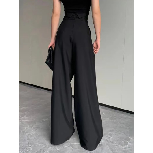 高腰濶腿褲女春秋2025新款韓版垂感顯瘦休閒寬鬆西裝褲拖地長褲