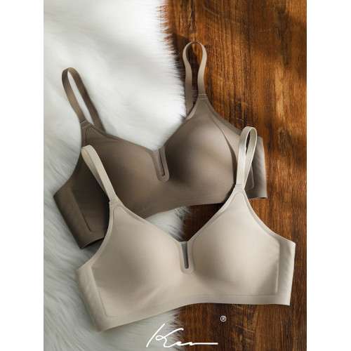 裸感無痕涼感內衣女小胸聚夏季薄款攏收副乳果凍條防下垂夏天文胸