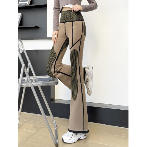 加絨加厚高腰微喇褲女2025春秋冬微喇收腹提臀保暖顯瘦百搭休閒褲