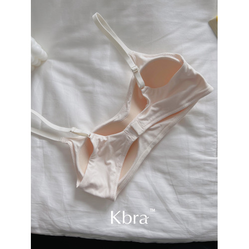Kbra柔軟顯圓！無痕內衣女夏薄款小胸聚攏收副乳防下垂女士文胸罩