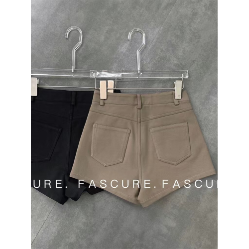 黑色短褲女夏季小個子高腰開叉顯瘦休閒褲子緊身性感辣妹a字熱褲