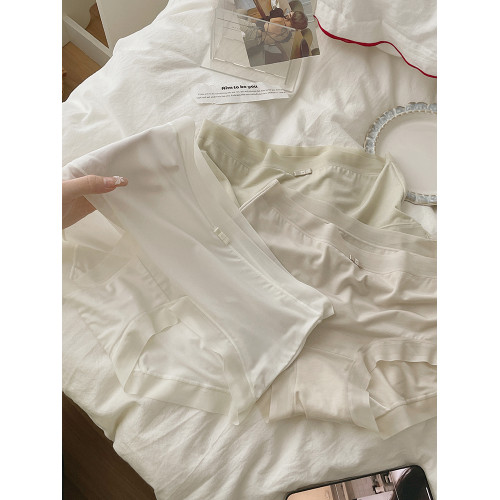 掌櫃自畱款！80S超細桑蠶絲裸感無痕內褲女中腰莫代爾純棉抑菌檔