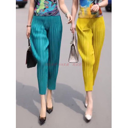 春夏褶皺哈倫褲女春夏顯瘦百褶小腳褲寬鬆大碼老爹褲休閒蘿蔔褲子