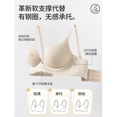 內衣女小胸聚攏收副乳防下垂胸罩舒適無痕無鋼圈文胸2025新款爆款
