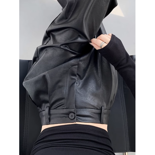 高級感黑色皮褲女小個子秋冬加絨直筒濶腿褲軟PU皮垂感顯瘦休閒褲