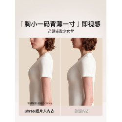 ubras無尺碼小奶皮紙片人大胸顯小文胸衛衣顯瘦無痕隱形內衣背心
