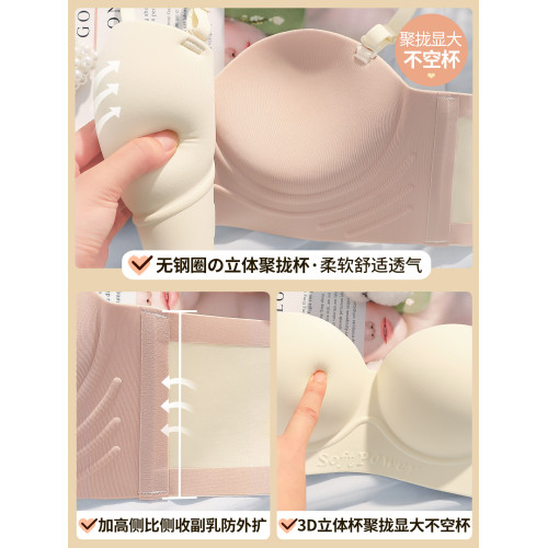 半杯小胸聚攏顯大內衣女上托不空杯防下垂調整收副乳無鋼圈文胸罩