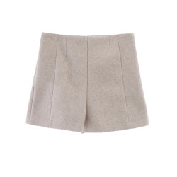 毛呢短褲女士秋冬新款高腰寬鬆a字型小個子顯瘦休閒濶腿褲短褲子