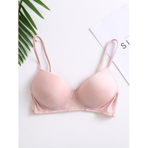 少女無鋼圈薄款100%桑蠶絲真絲運動胸罩內衣舒適透氣文胸無痕睡眠
