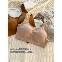 初中生純棉內衣女發育期固定杯定型防震運動背心高中學生少女文胸