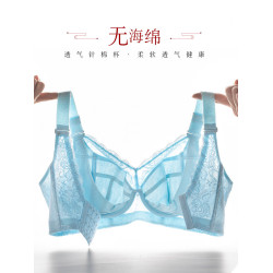 月色大碼內衣女胖mm薄款聚攏防下垂200斤美背大胸顯小文胸全罩杯