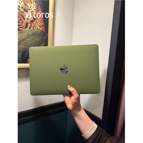 2025款M4橄欖綠適用蘋果筆電macbookpro保護殼14寸磨砂2025款macbookair保護套13電腦殼15外殼16超薄皮質12