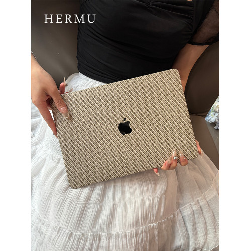 禾沐M5編織2026款M4皮質air13寸macbook保護殼M1軟14英寸pro適用蘋果電腦保護套m3透明15筆電m2全包外殼16