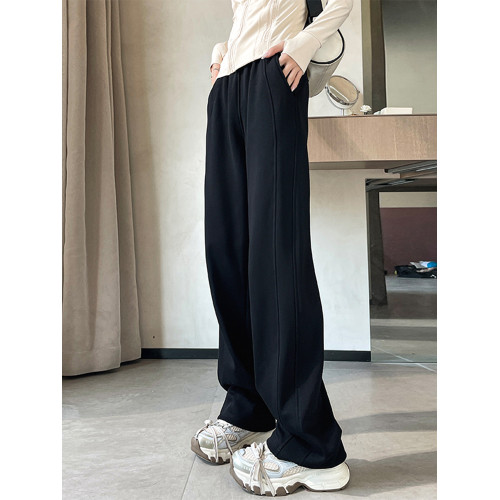 高個子175超長美式運動褲女春秋加長衛褲高腰寬鬆直筒窄版拖地褲