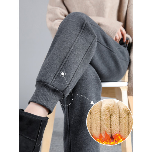 羊羔絨運動褲女秋冬季加絨加厚外穿一條過冬東北特厚棉褲休閒衛褲