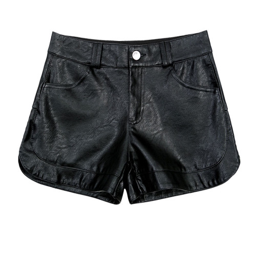 歐洲站女士2025秋冬新款真皮短褲顯瘦靴褲外穿綿羊皮海甯皮褲子潮