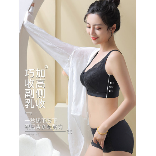 大胸顯小薄款全罩杯防下垂聚攏文胸大碼內衣女無鋼圈收副乳胸罩