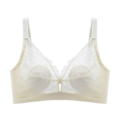 法式大胸顯小蕾絲內衣女薄款顯瘦收副乳無鋼圈兔耳朵杯美背文胸夏