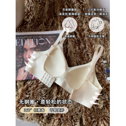 螺紋果凍條內衣女小胸聚攏薄款無鋼圈軟支撐收副乳舒適睡眠文胸罩