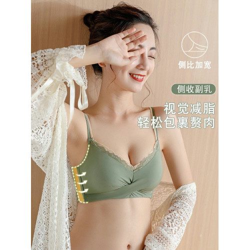 內衣女小胸聚攏無鋼圈收副乳防下垂調整型文胸美背無痕內褲套裝