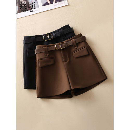 高腰顯瘦西裝a字短褲女2026秋季新款百搭外穿三分褲濶腿時尚靴褲