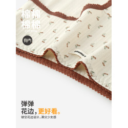 有內女士內褲女純棉抗菌襠100%全棉女生田園風蕾絲邊2025新款短褲