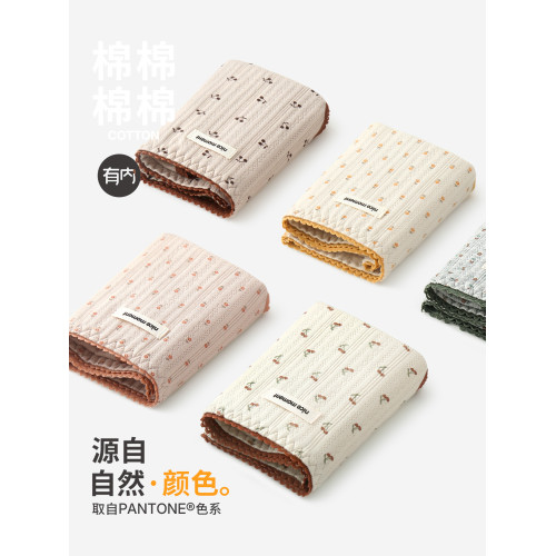 有內女士內褲女純棉抗菌襠100%全棉女生田園風蕾絲邊2025新款短褲