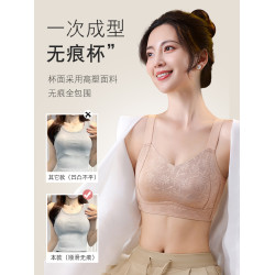 無痕內衣女士薄款大胸顯小防下垂收副乳聚攏文胸罩運動防震無鋼圈