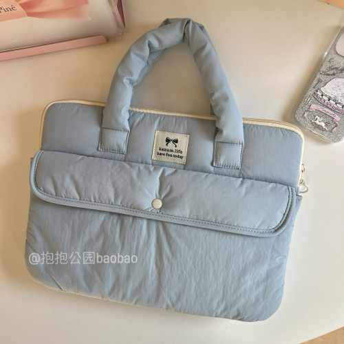 正確版 加厚韓國單ins博主同款可愛簡約小衆手提平板筆電ipad電腦包夾棉防震收納內膽11/15寸適用蘋果華爲